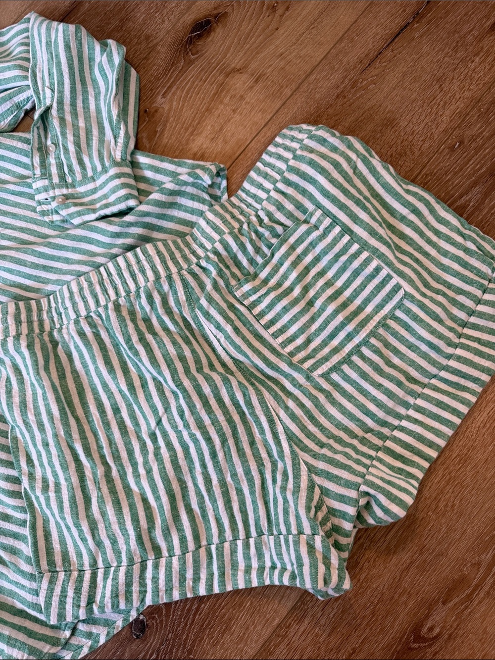 Universal Thread Mint Green and White Striped High-Waist Shorts Set - Picture 7 of 7